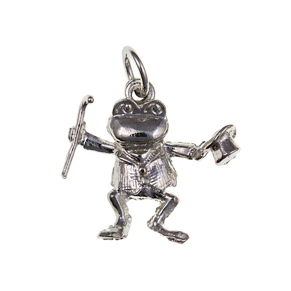 925 Sterling Silver 3D Dancing Frog Charm 1.8g